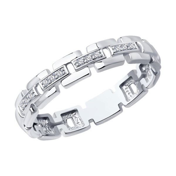 Кольцо из белого золота с бриллиантами