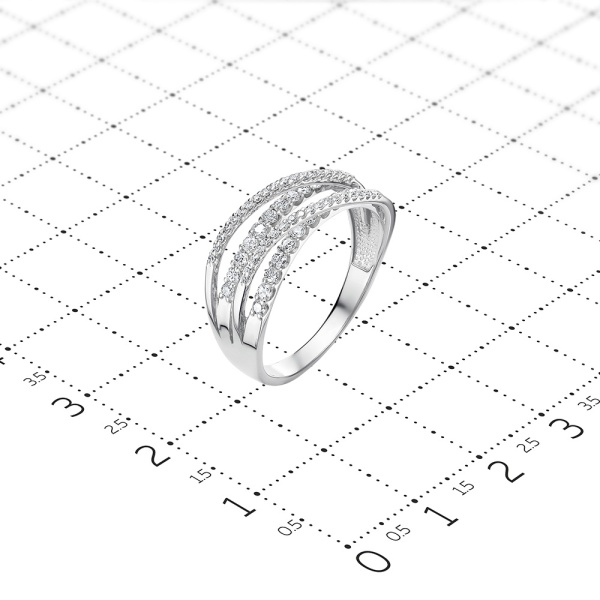 Кольцо из белого золота с бриллиантами