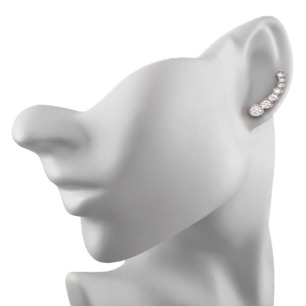 Серьги из серебра с фианитами