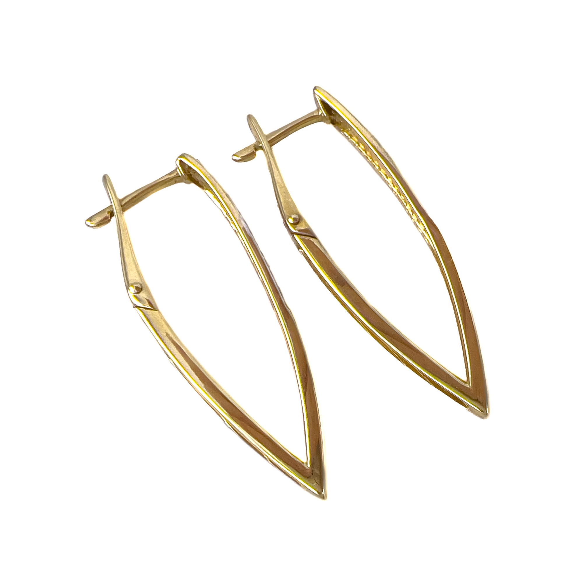 Серьги из желтого золота с цирконием