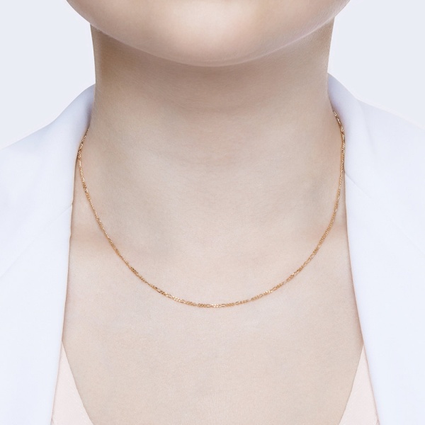 Цепь из красного золота 585, плетение «Фигаро»