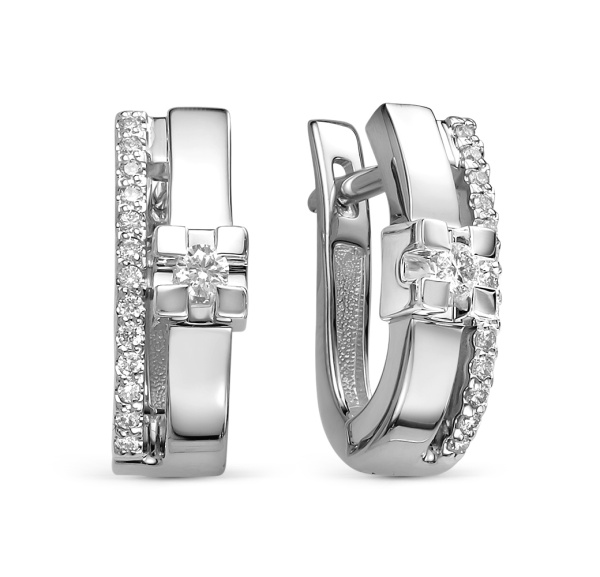 Серьги из белого золота с бриллиантами