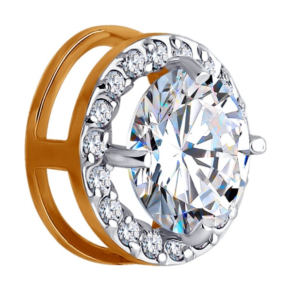 Подвеска из красного золота с фианитами