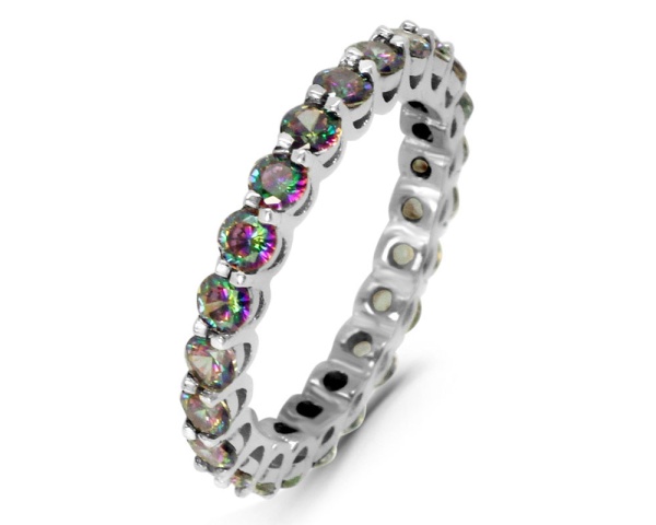 Кольцо из серебра с мистик кварцем