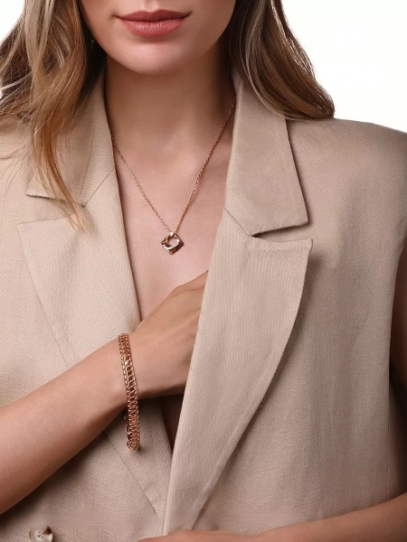 Цепь из красного золота 585, плетение «Якорь круглый»