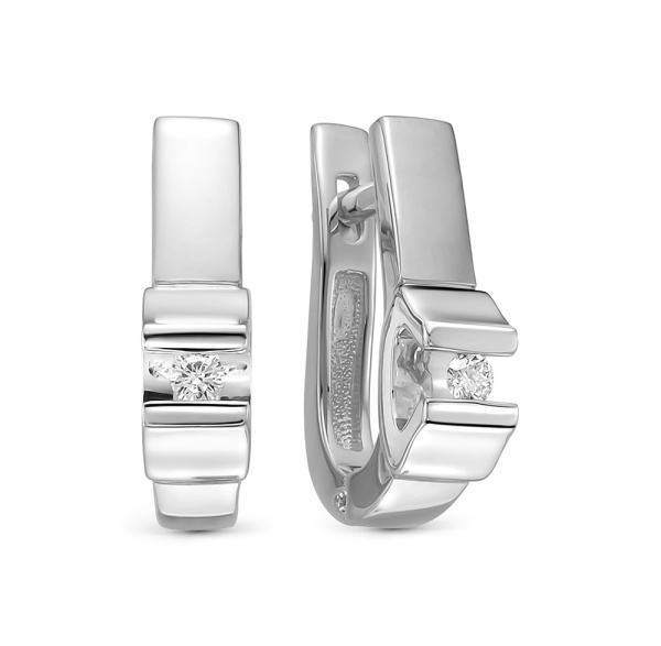 Серьги из белого золота с бриллиантами