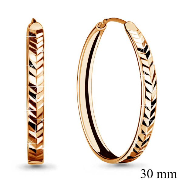 Серьги конго из красного золота