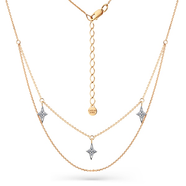 Колье из красного золота с фианитами