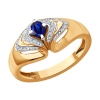 Кольцо из золота с бриллиантами и сапфиром