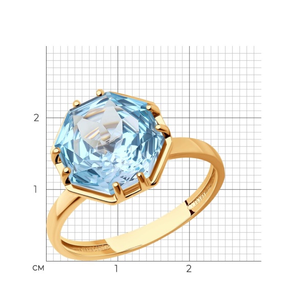 Кольцо из красного золота с топазом