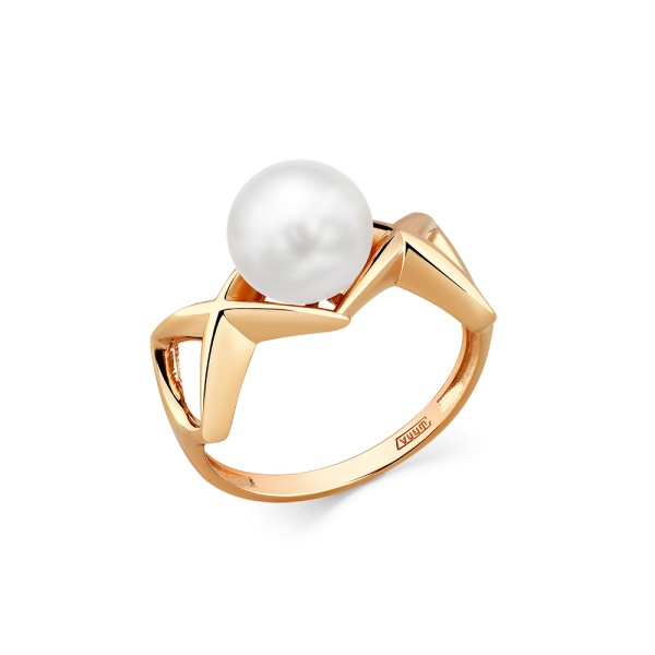 Кольцо из красного золота с жемчугом