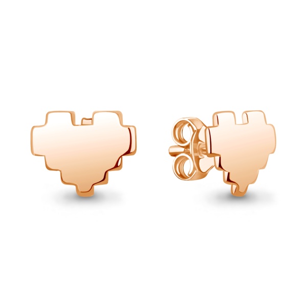 Серьги пусеты из красного золота