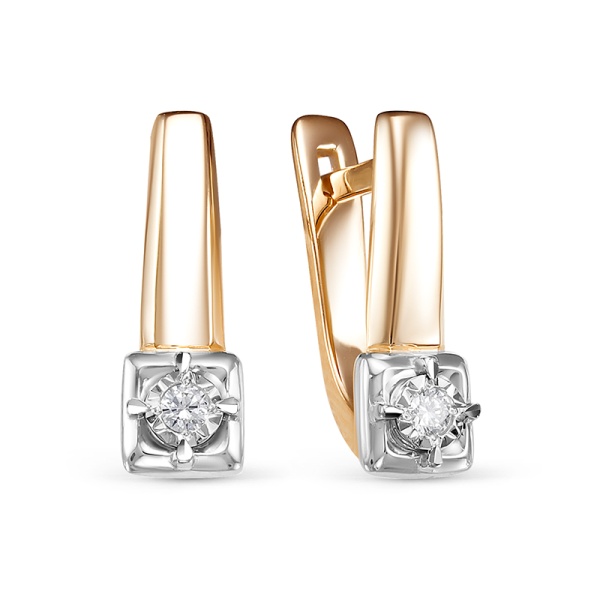 Серьги из красного золота с бриллиантами