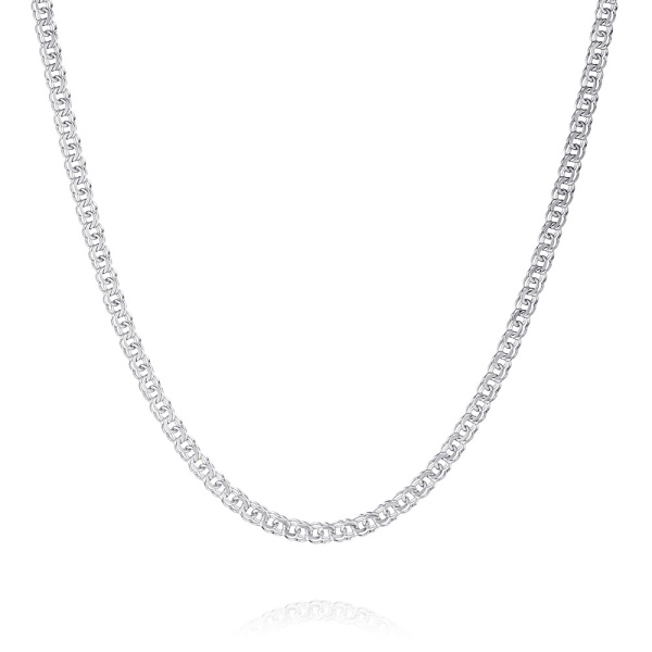 Цепь из белого золота 585, плетение «Гарибальди»