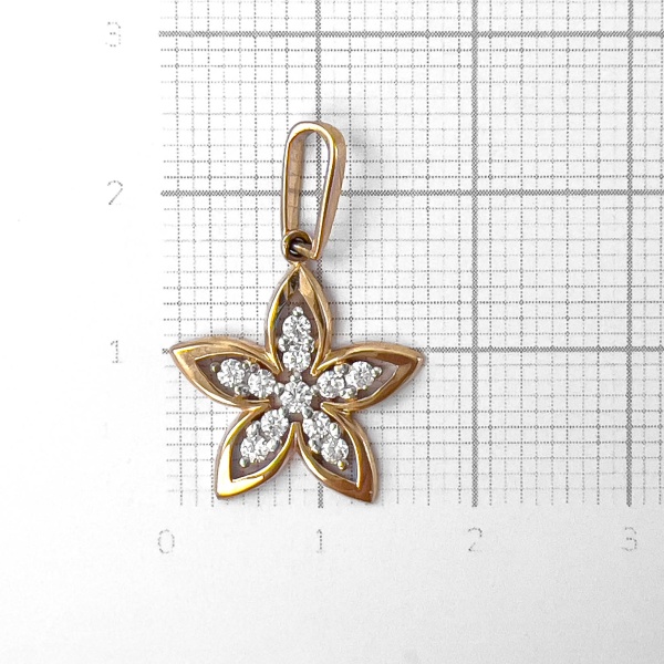 Подвеска из красного золота с фианитами