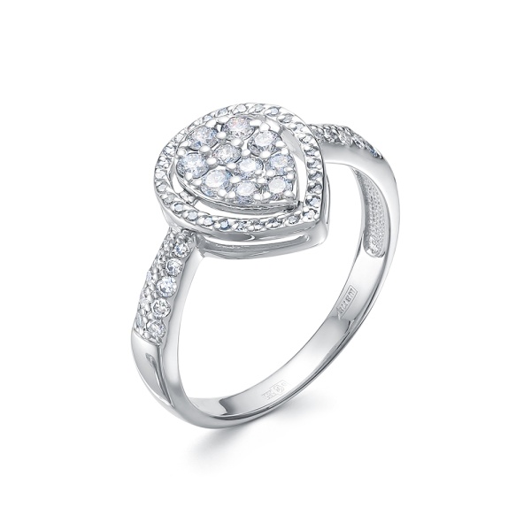 Кольцо из белого золота с бриллиантами