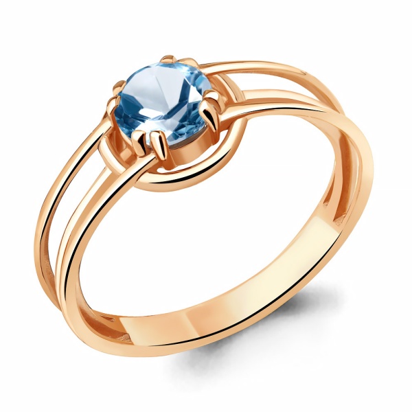 Кольцо из красного золота с топазом