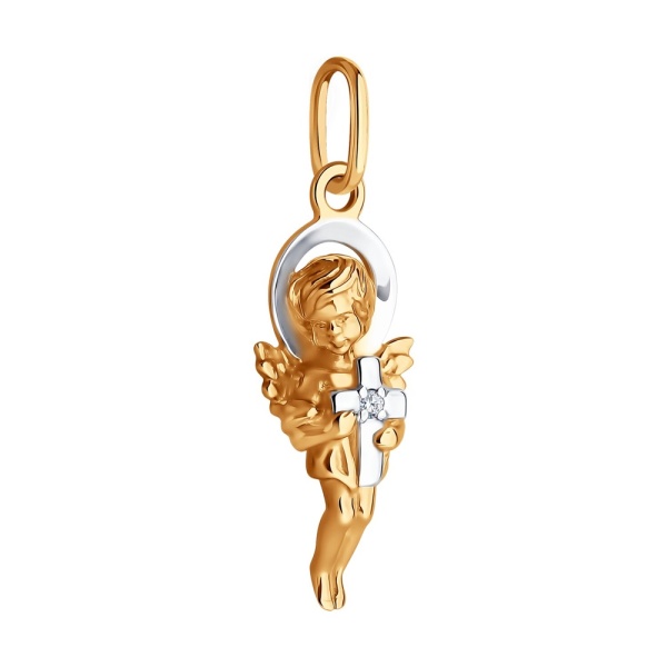 Подвеска из красного золота с фианитом