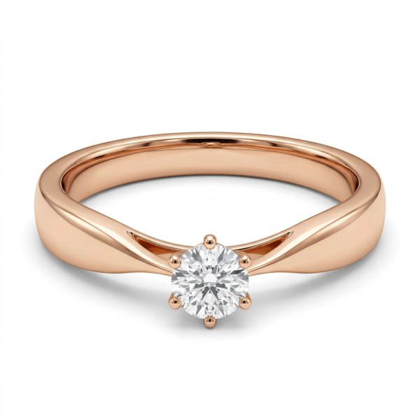 Кольцо из красного золота с бриллиантом