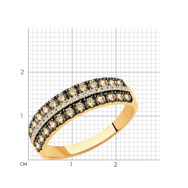 Кольцо из красного золота с бриллиантами