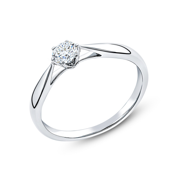 Кольцо из белого золота с бриллиантом