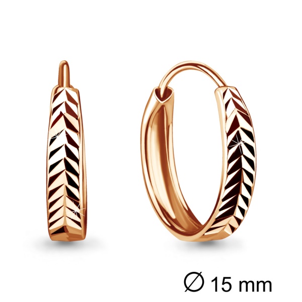 Серьги конго из красного золота