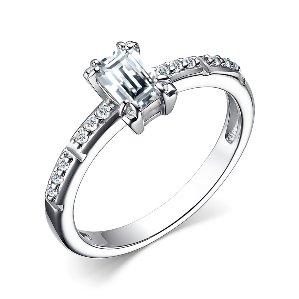 Кольцо из серебра с фианитами