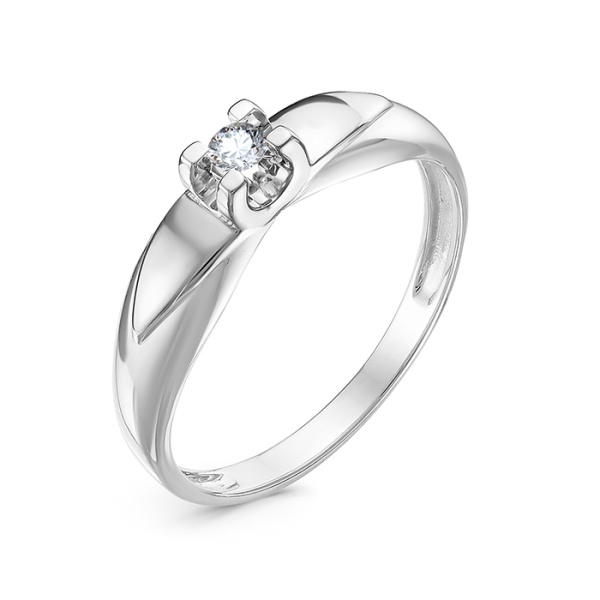 Кольцо из белого золота с бриллиантом