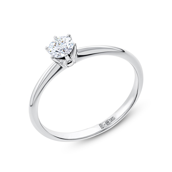 Кольцо из белого золота с бриллиантом