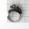Кольцо из серебра в виде головы пантеры с цирконом