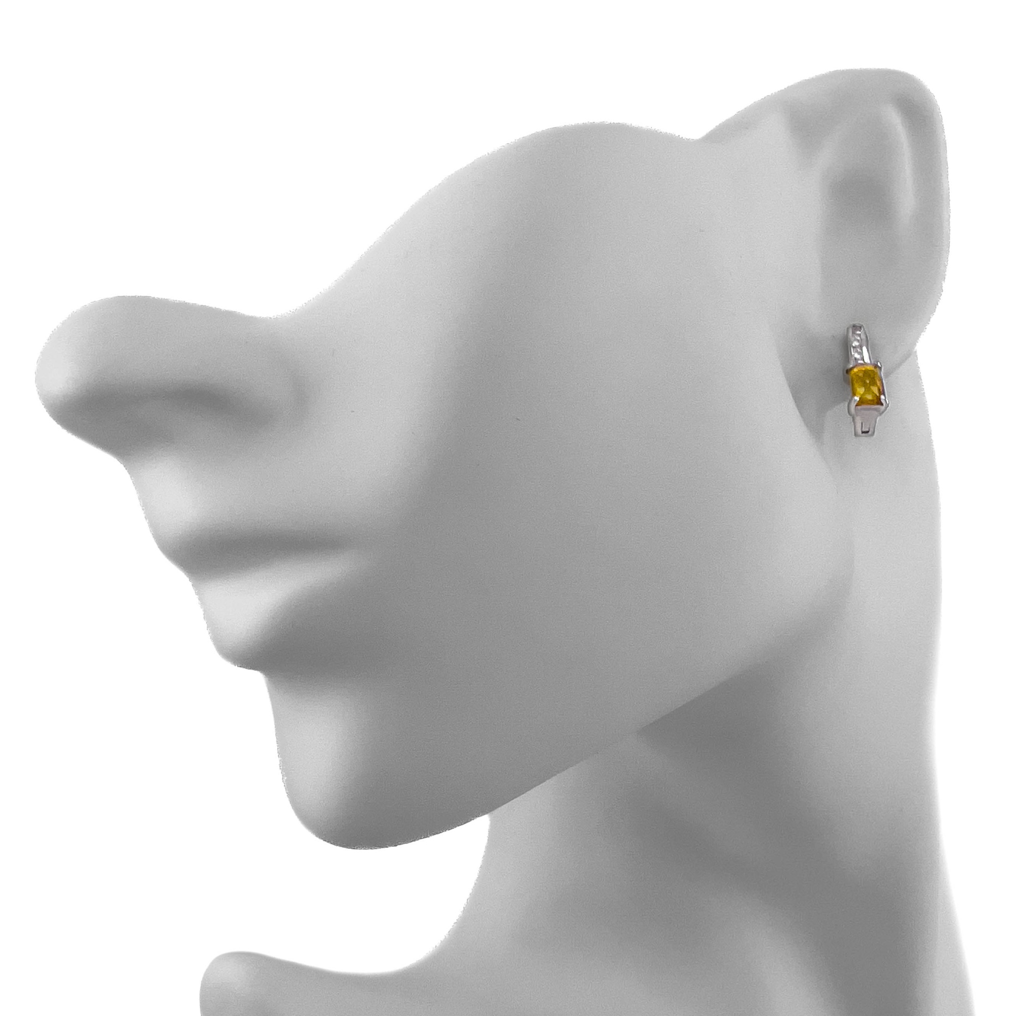 Серьги из серебра с кварцем и цирконом