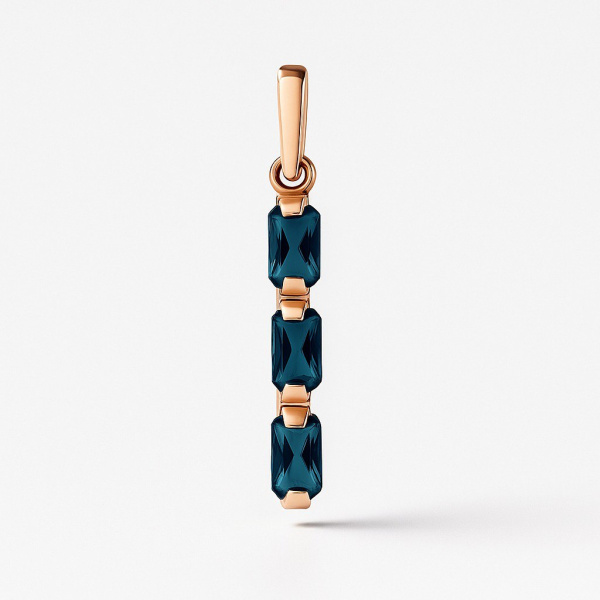 Подвеска из красного золота с топазами