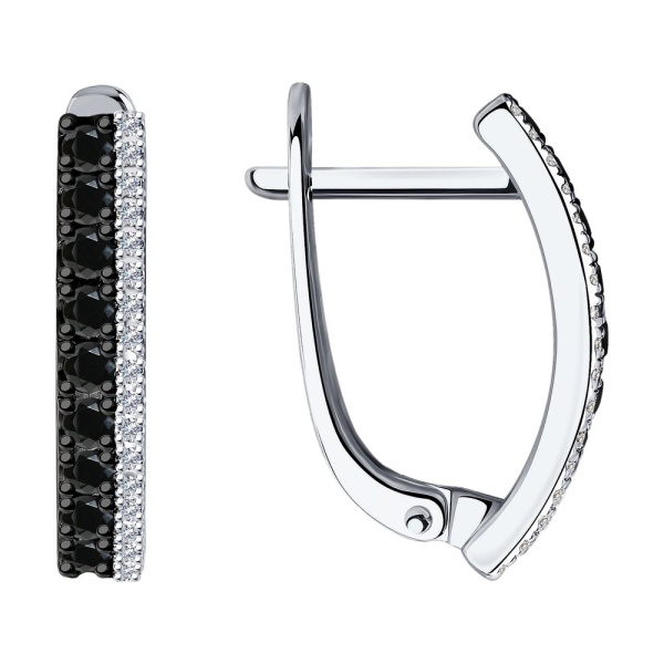 Серьги из белого золота с бриллиантами