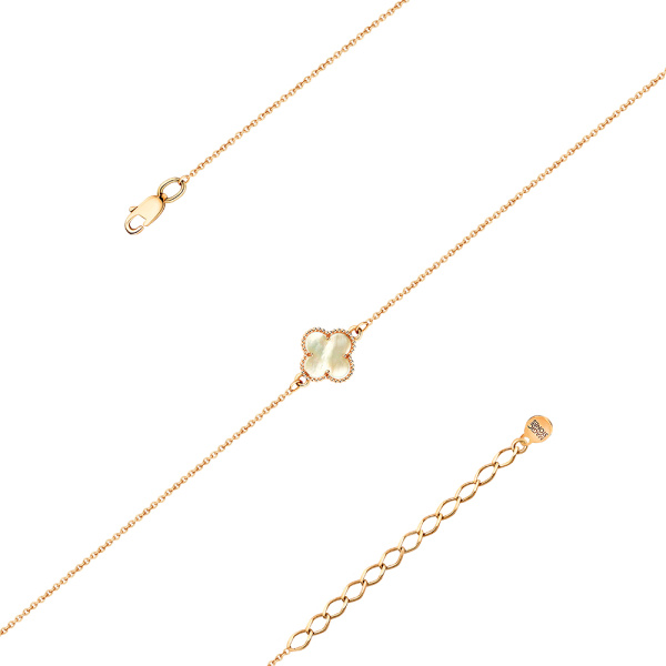 Браслет из красного золота с перламутром