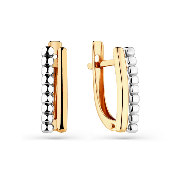 Серьги из комбинированного золота