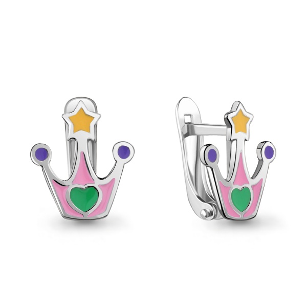 Серьги из серебра с эмалью