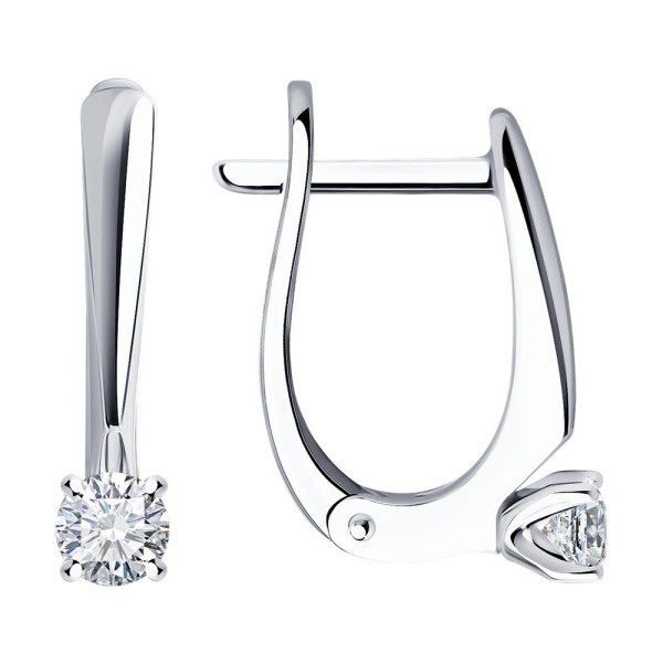 Серьги из белого золота с бриллиантами