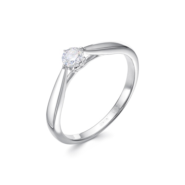 Кольцо из белого золота с бриллиантом