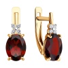 Серьги из красного золота с гранатами и фианитами