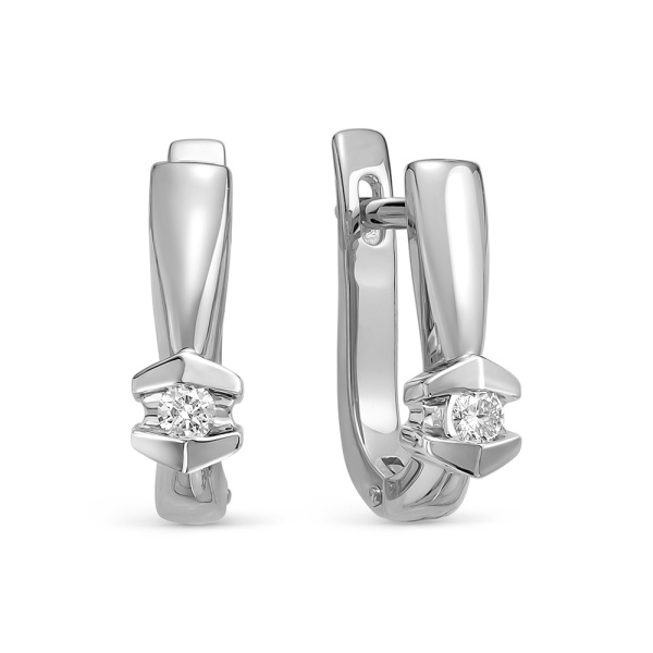 Серьги из белого золота с бриллиантами