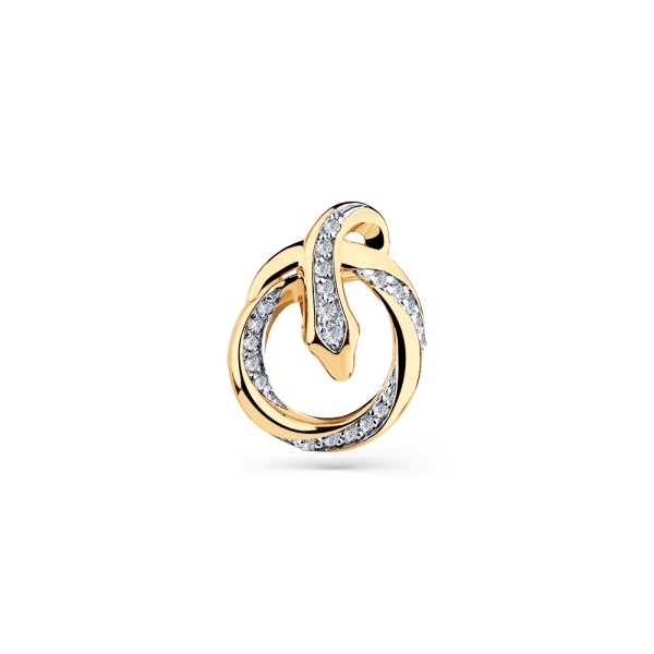 Подвеска из красного золота с фианитами