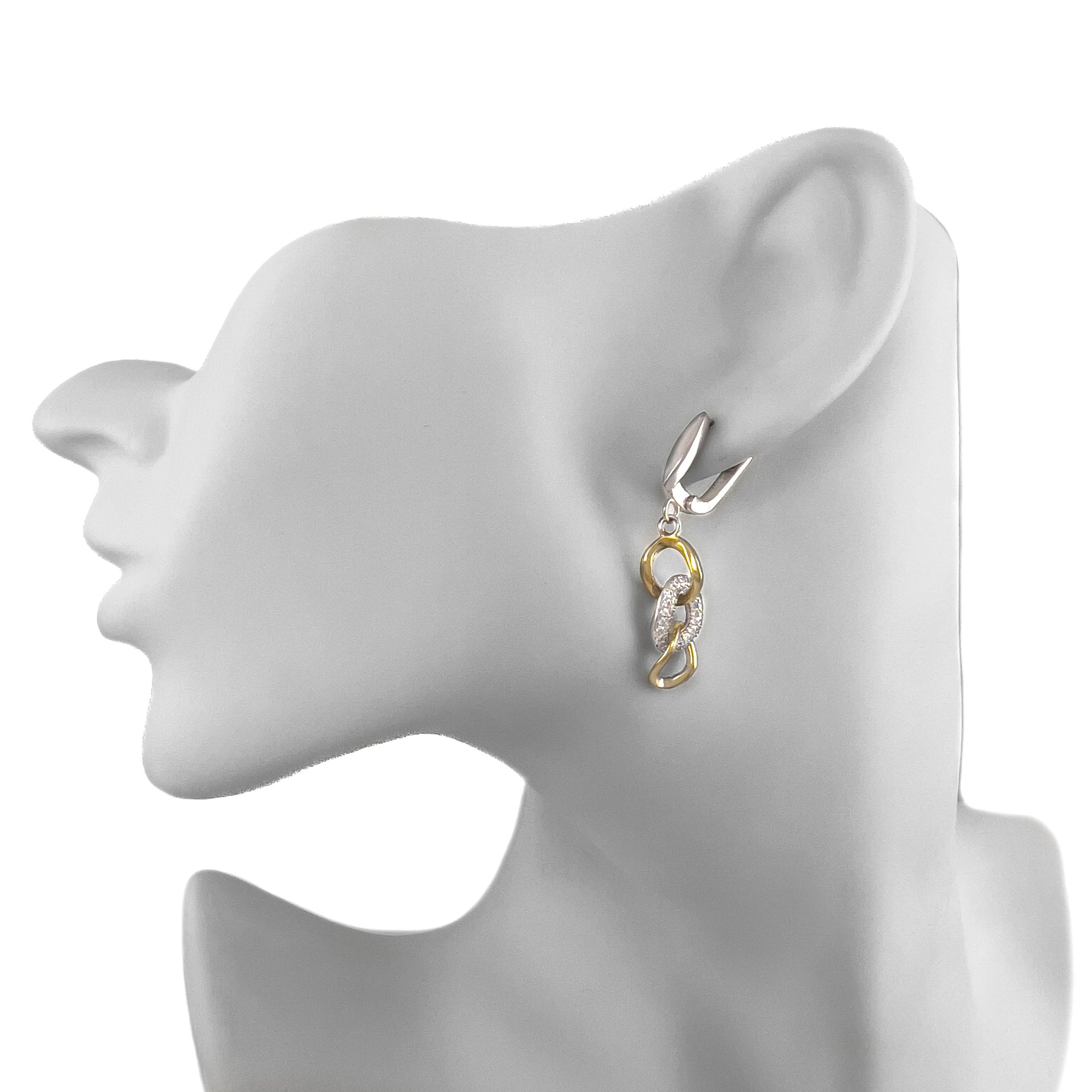 Серьги из серебра с цирконом