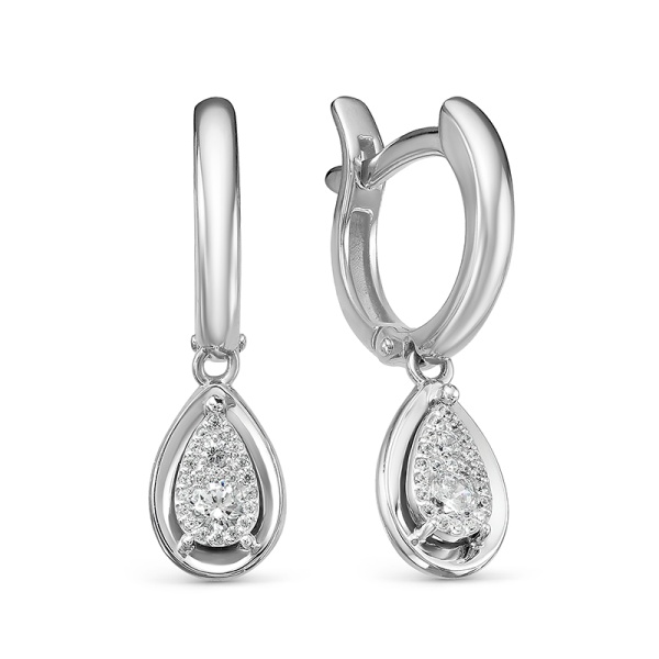 Серьги из белого золота с бриллиантами