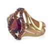 Кольцо из красного золота 585 пробы с гранатом и фианитами