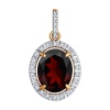 Подвеска из красного золота с гранатом и фианитами