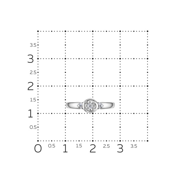 Кольцо из белого золота с бриллиантами