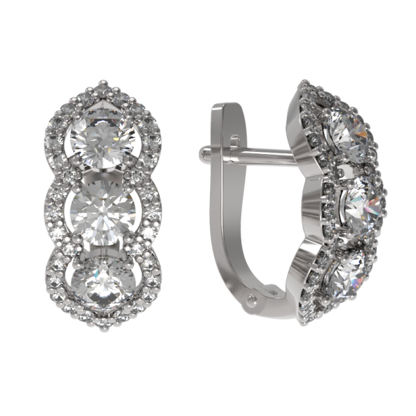 Серьги из серебра с фианитами