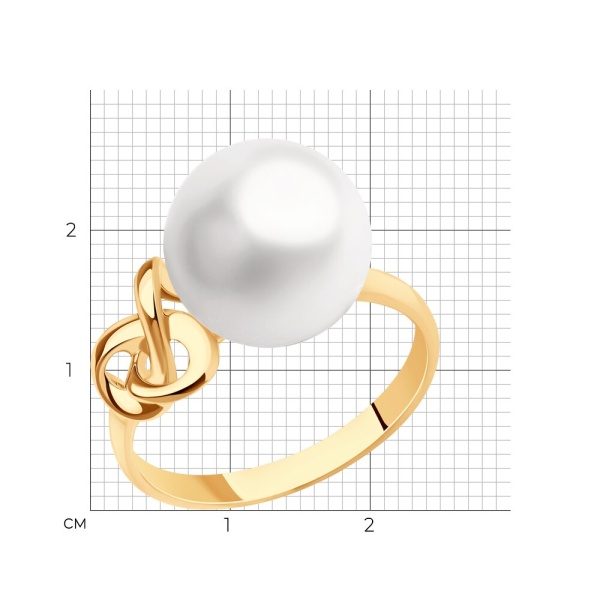 Кольцо из красного золота с жемчугом