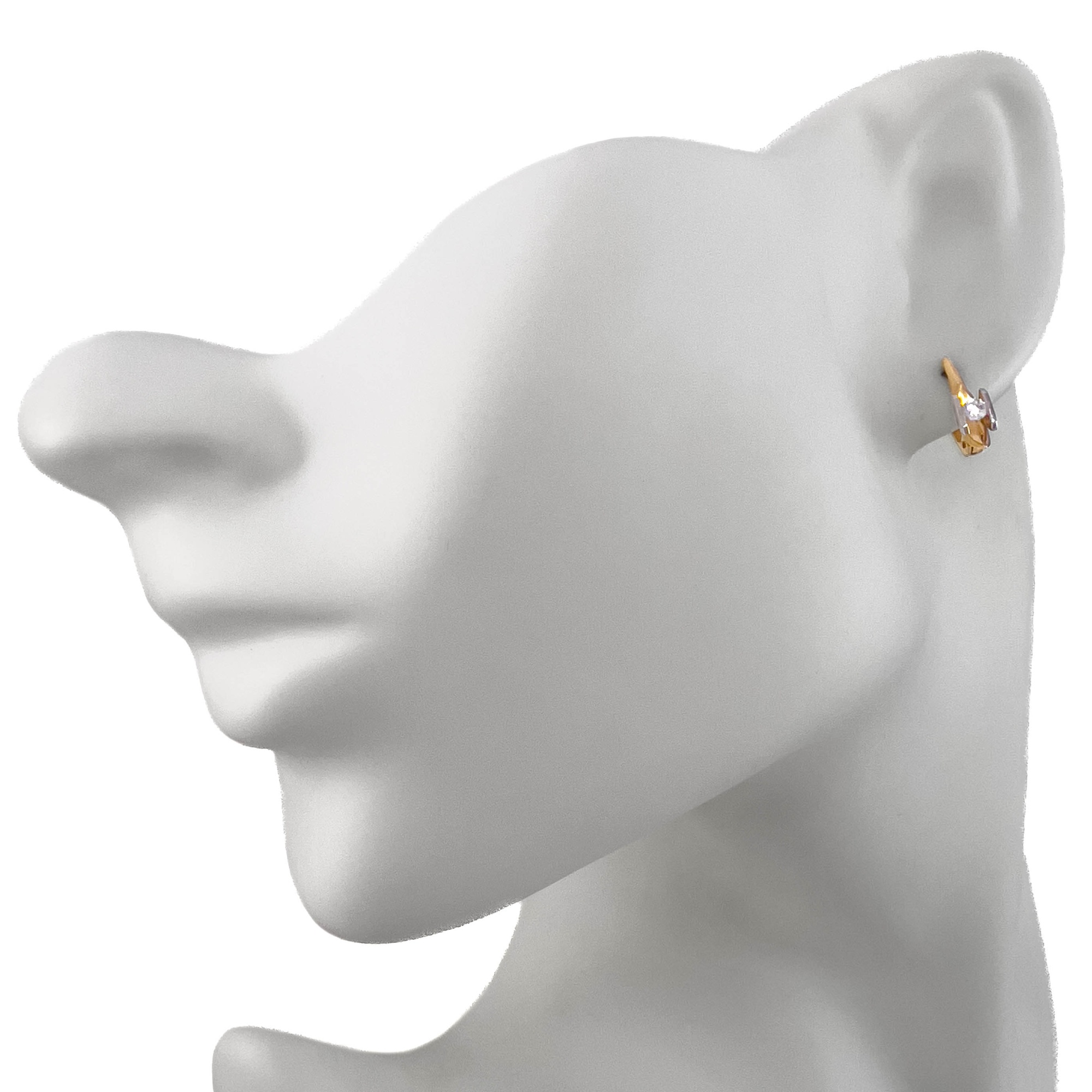 Серьги из красного золота с фианитами