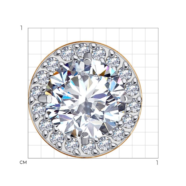 Подвеска из красного золота с фианитами